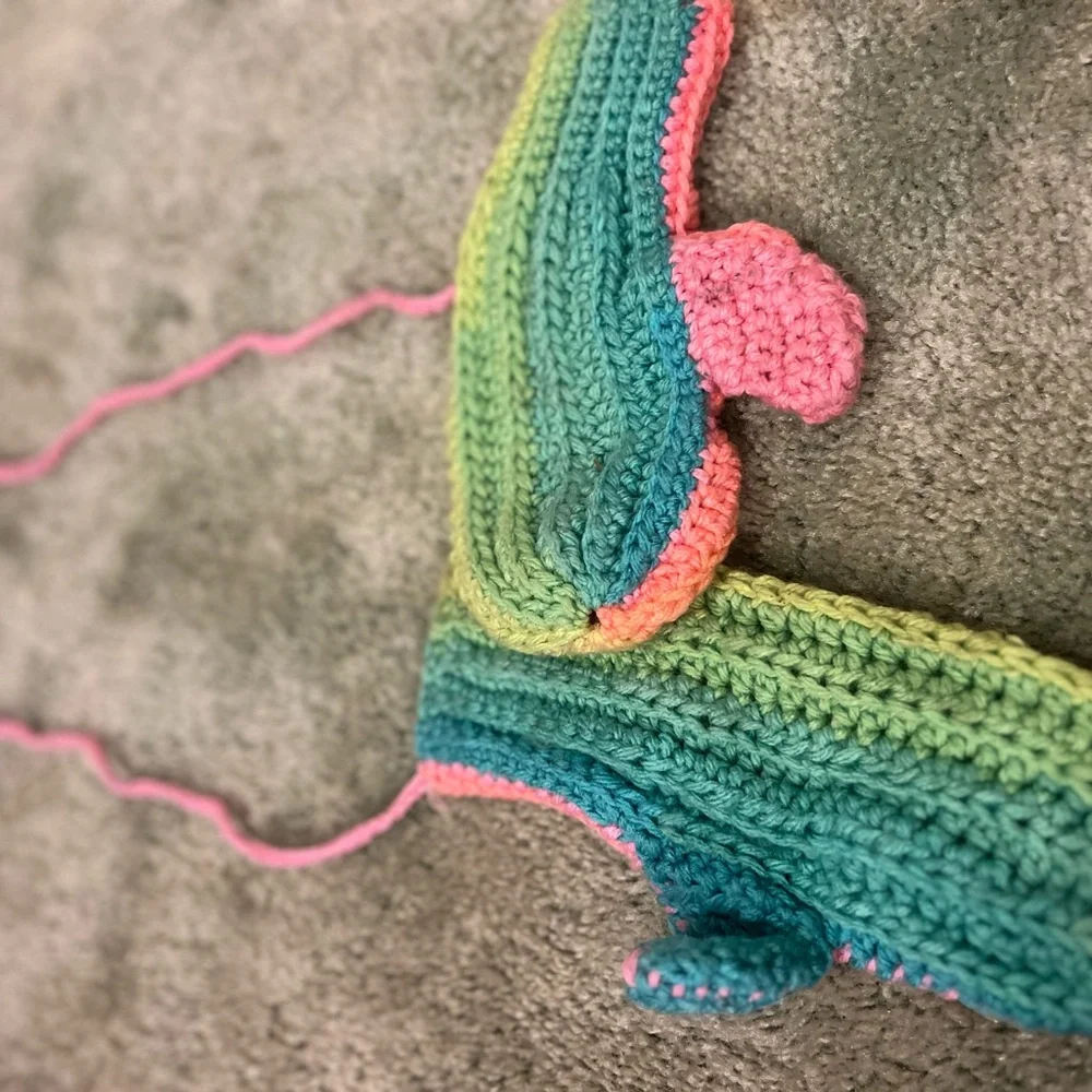 Handmade Rainbow Crochet Kids Mittens 🌈🧤